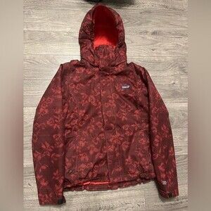 Patagonia Women's H2No Floral Print Hooded Jacket, Red, Size M